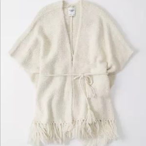 Abercrombie Tie-Front Sweater Poncho NEW